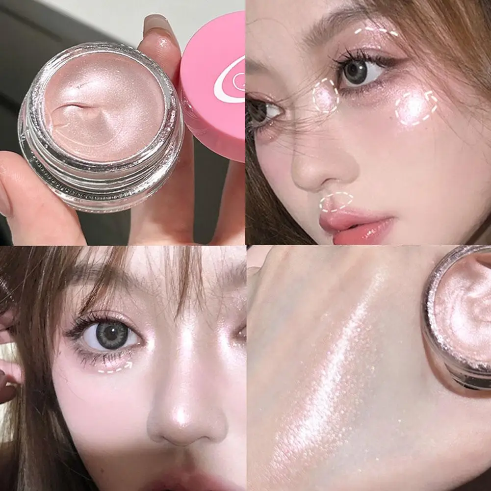 Glitter Ombretto Gel Crema Ombretto liquido perlescente Evidenziatori con diamanti argento Trucco Contorno latte Occhi Brighte I7H1