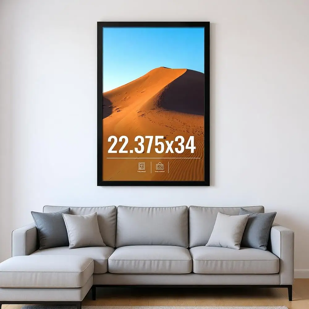 

22.375x34 Wall Display, 22.375x34 Black Picture with HD Plexiglas, 22.375 x 34 Pack, Display for Vertical or Horizontal, Classic