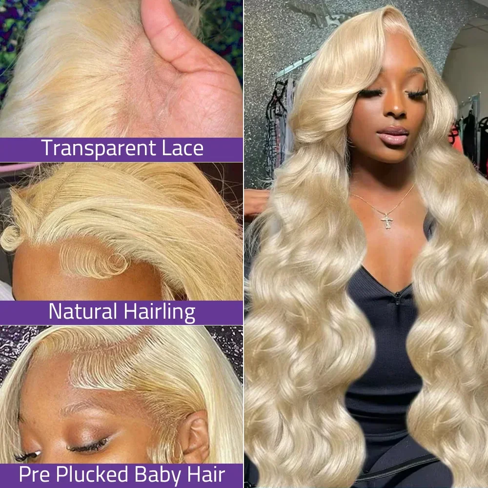 Body Wave 13x6 Honey Colored 613 Lace Front Wig Blonde Human Hair Lace Closure Frontal Wigs for Women Cheap on Sale Clearance