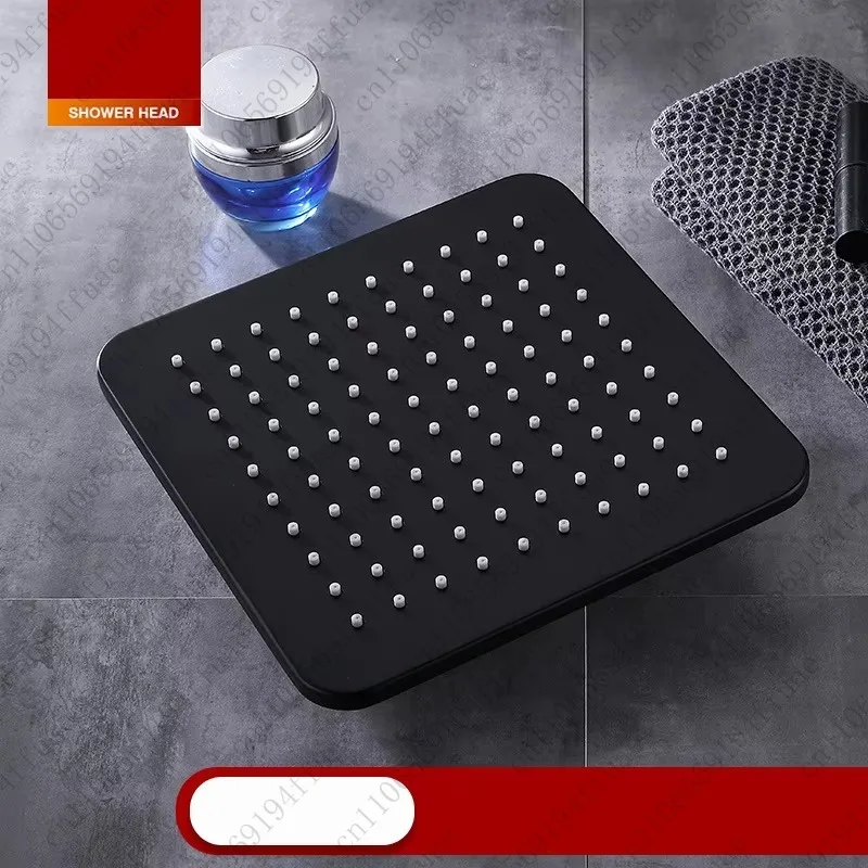 Rainfall Square Fixed Showerhead Matte Black 10 Inches