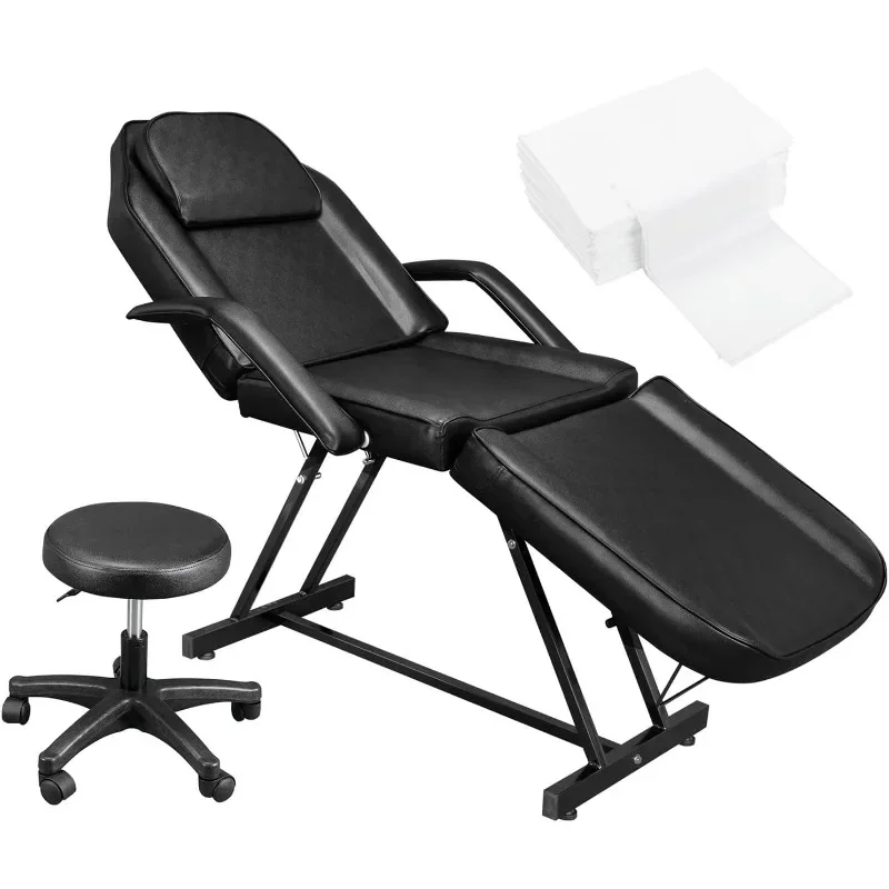 Massage Salon Tattoo Chair Esthetician Bed with Hydraulic Stool,Multi-Purpose 3-Section Facial Bed Table, Adjustable Beauty