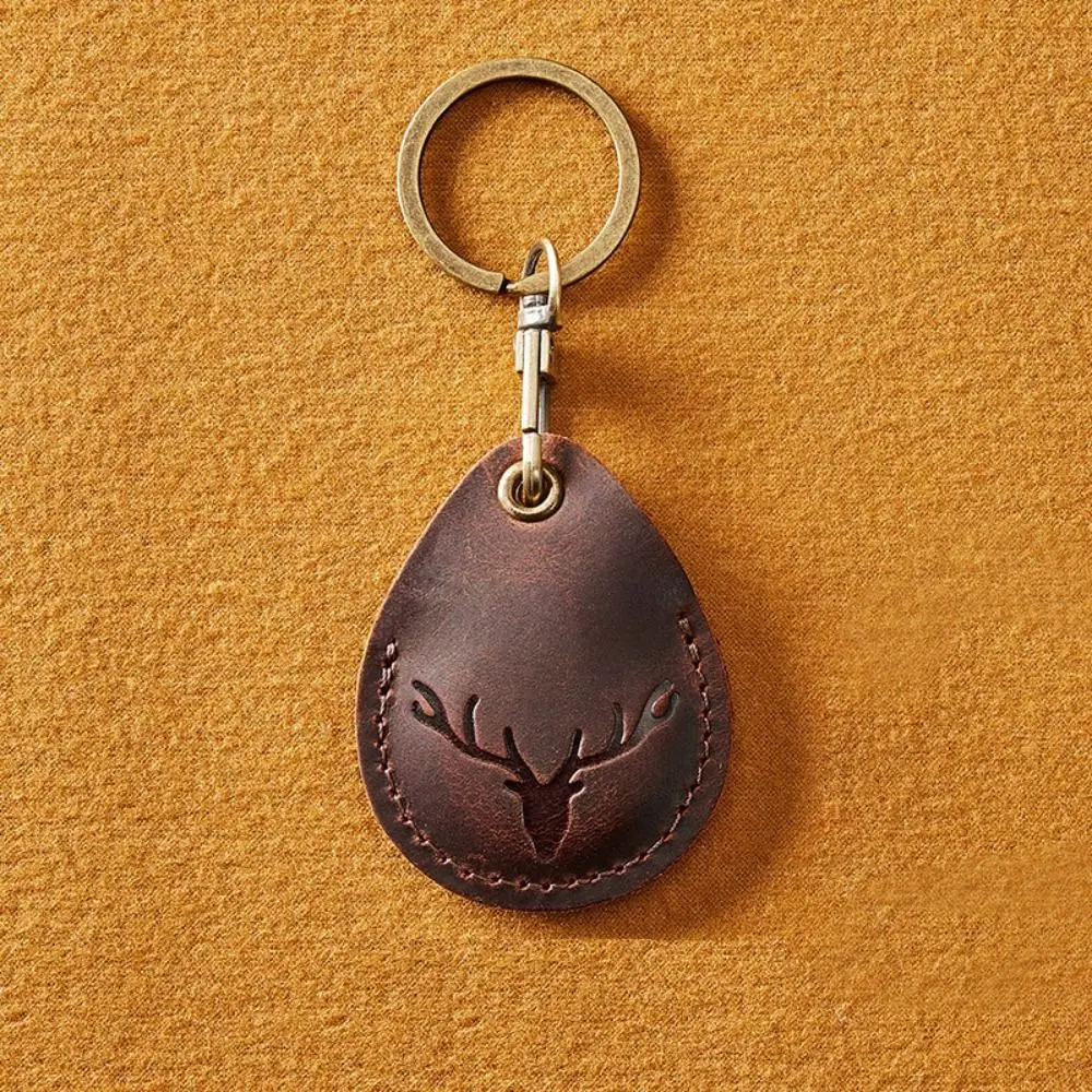High Quality Leather Access Card Case Fingerprint-proof Anti-fall Key Tag Ring Anti-lost Accessories Access Card Bag Universal
