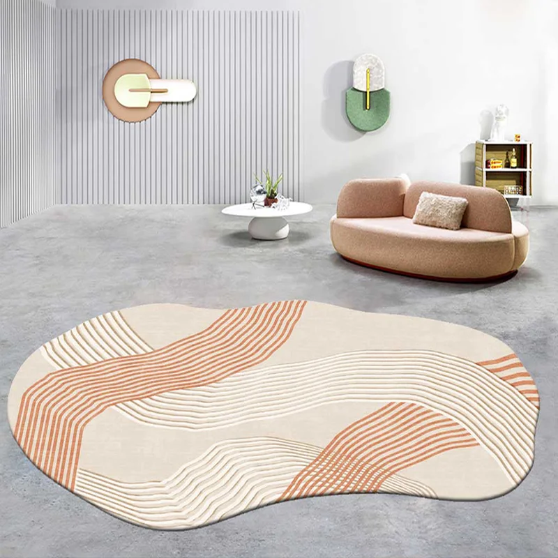 Modern Minimalist Carpets for Living Room Irregular Shape Bedroom Decor Plush Carpet Fluffy Soft Bedside Mat Home Washable Rug