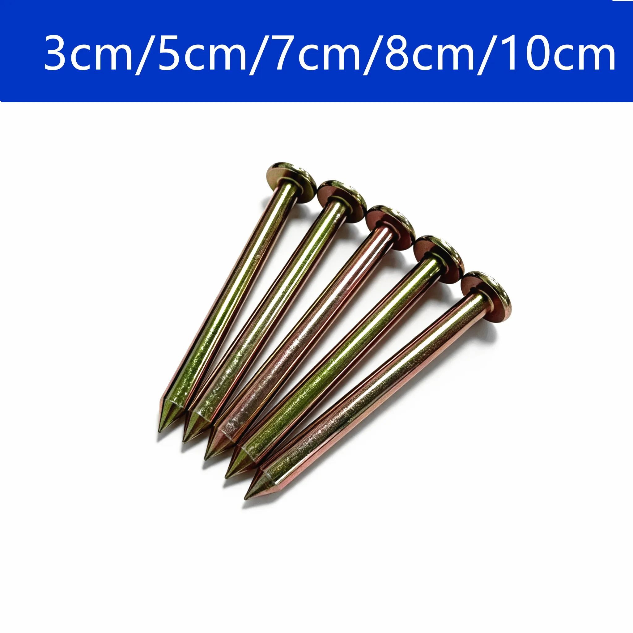 20 PCS High Hardness Galvanized steel Cross Nail Surveying Mag Nail Settlement Observation measuring spike 3cm 5cm 7cm 10cm