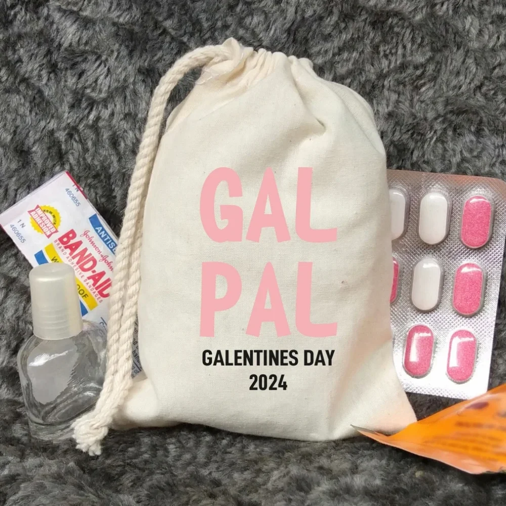 20Custom Gal Pal Galentines 2024 Hangover Kit-Bachelorette Favors-Galentines Day Gift Bag-Galentines Bag-Party Favors for Girls