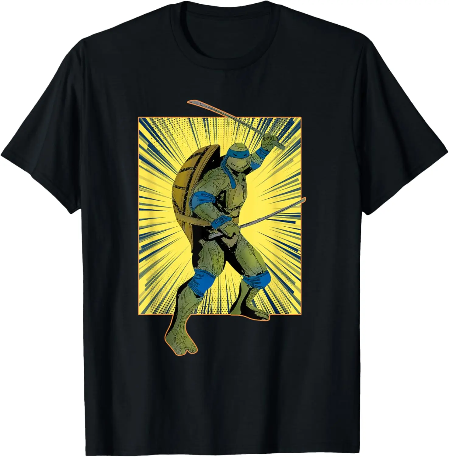 Mademark x Teenage Mutant Ninja Turtles - Leonardo with Retro Style Burst T-Shirt