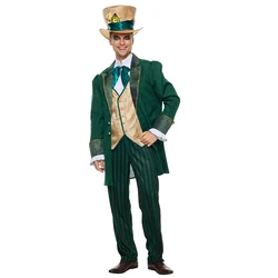 Eraspooky-Costume Alice au pays des merveilles pour hommes, costume de chapelier fou, tenue adulte pour Halloween, carnaval, fête, robe de paupières, nouveauté