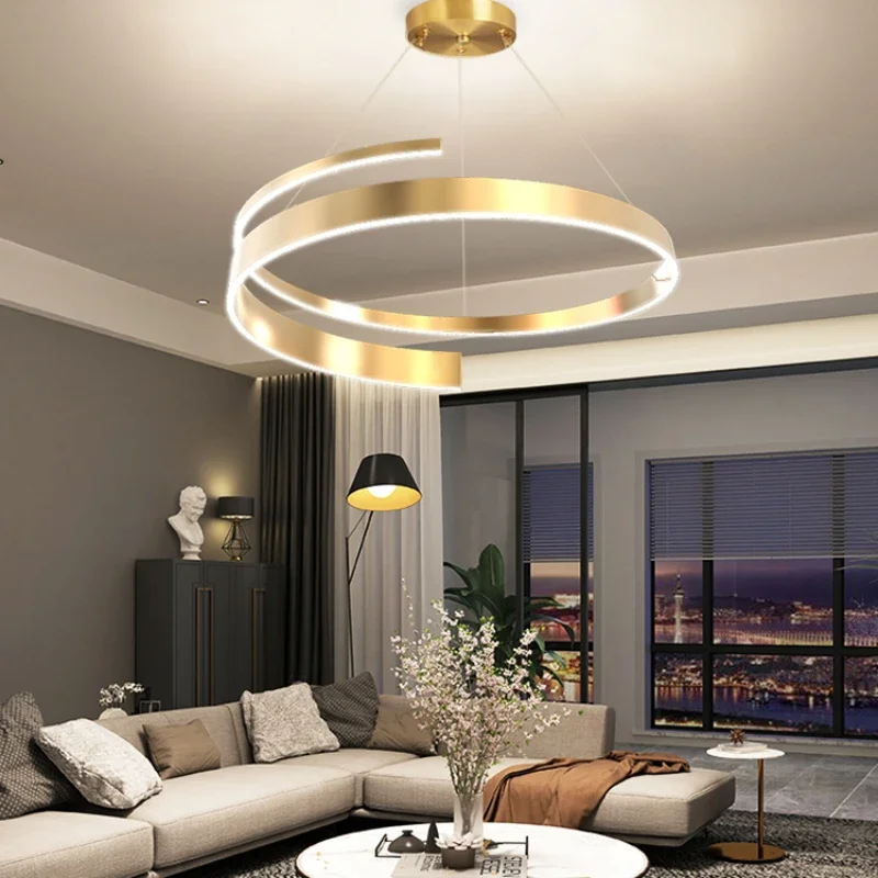 スパイラル円形ペンダントライト,モダンでミニマリストなデザイン,クリエイティブなデザイン,リビングルーム,ベッドルーム,ダイニングルームに最適です。