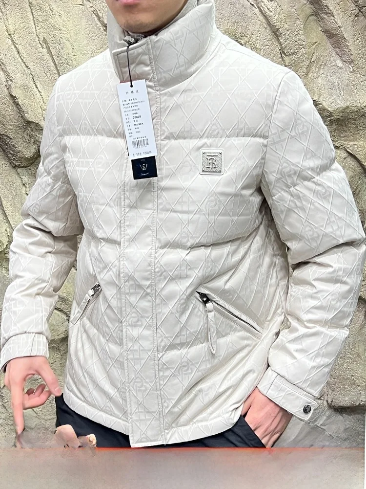 

Men's Thiened Du down Jaet Stand Collar Padded Coat Autumn Winter Warm Outerwear Fake Two-Piece Design Outdoor Sle