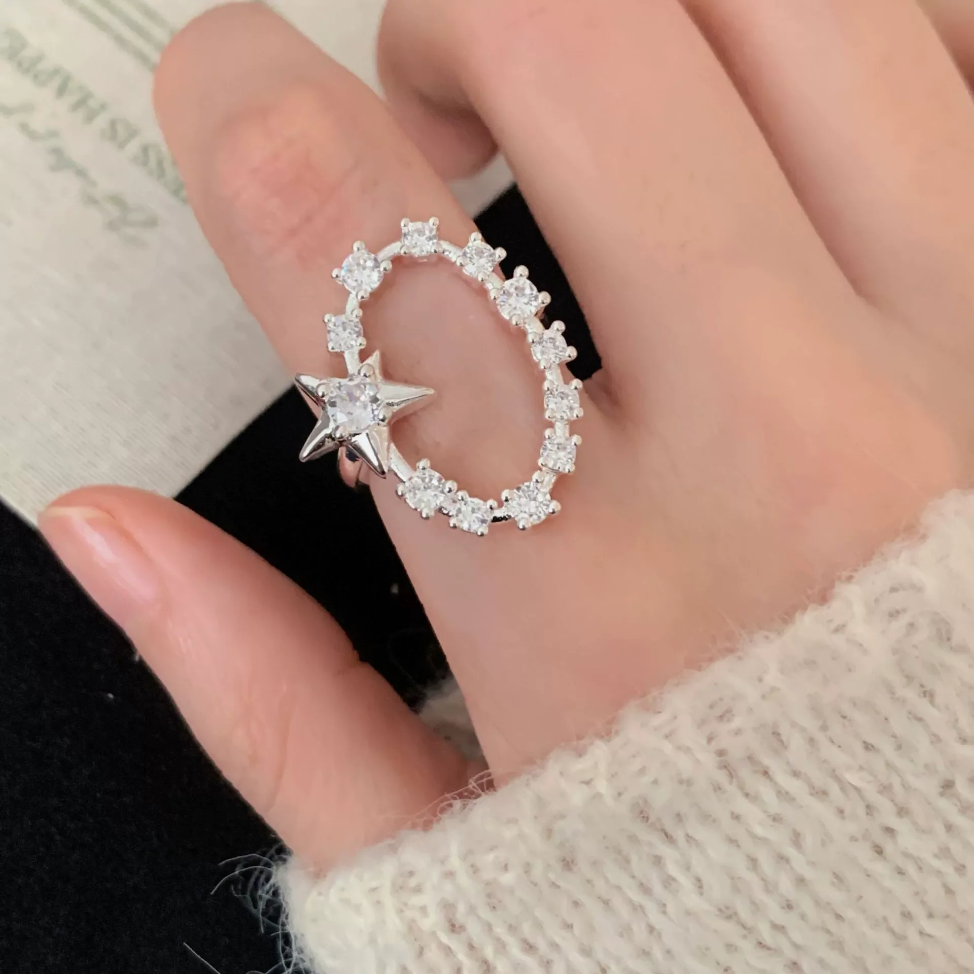 Women's 925 Sterling Silver Minimalist Adjustable Ring, Handmade