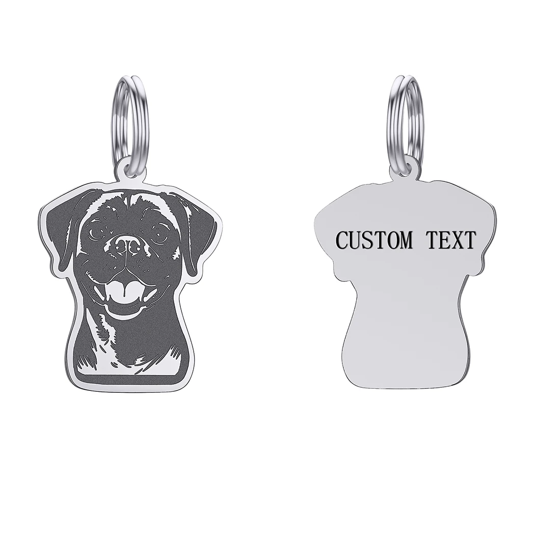 Personalized Puggle Id Tag Engraved Name Id Tags Custom Keychains Stainess Steel Nameplate Gift