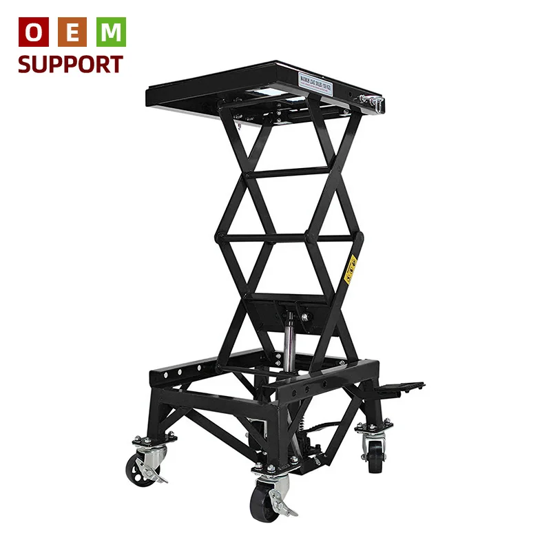 KARLION Heavy-Duty 300LB Off-Road Motorcycle & Bike Scissor Hydraulic Lift Table Roller Garage Maintenance Lifts Equipment