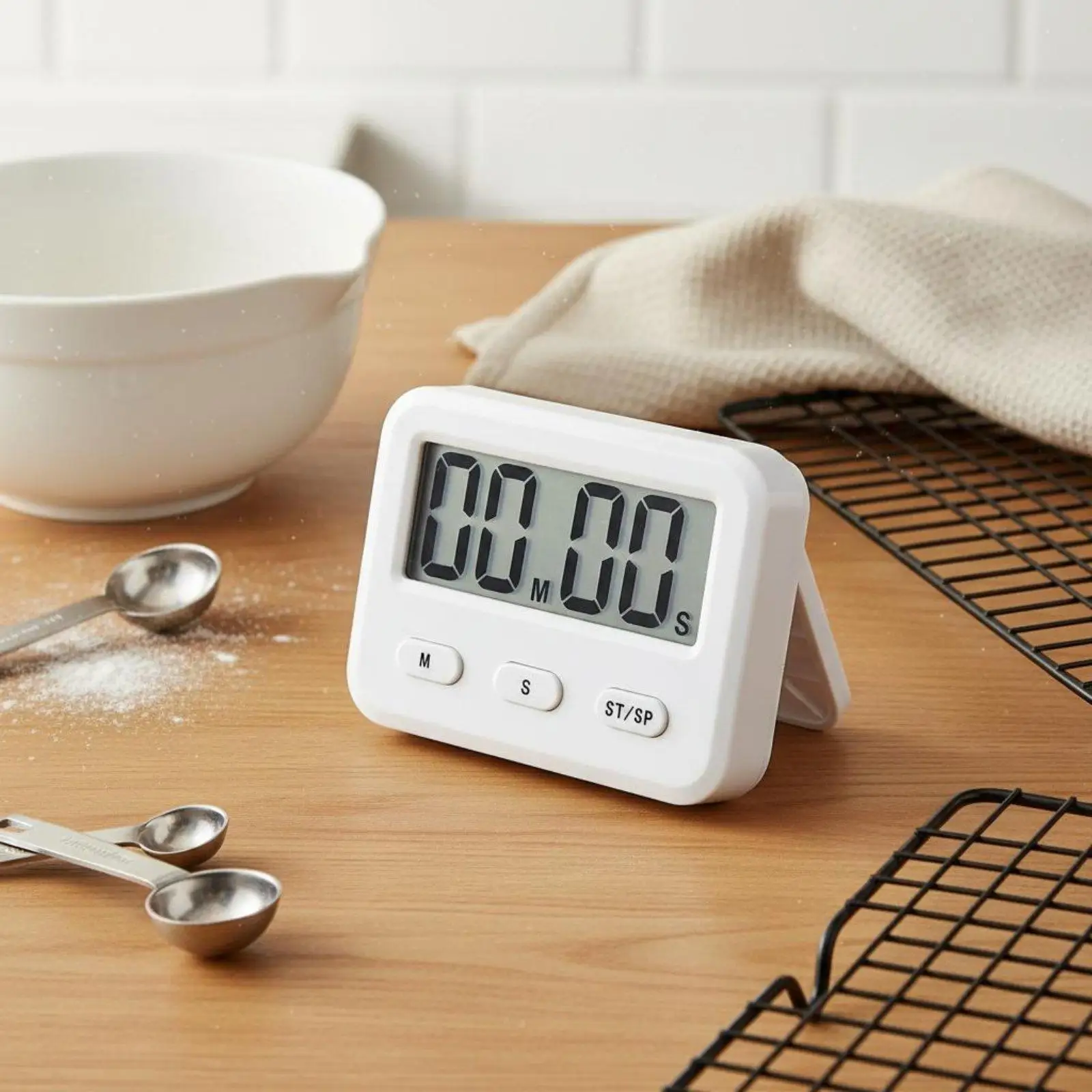 Large Display Study Timer Loud Alarm Kitchen Timer Built-in Stand Stopwatch Clock for Students, Teachers, Gym