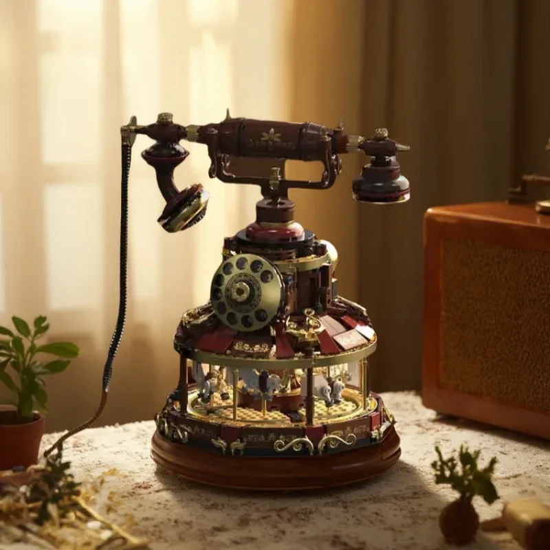 

1130pcs Building Blocks Retro Telephone Rotating Horse Architecture Model Bricks Assembly Educational Toys For Kids Adult Gifts