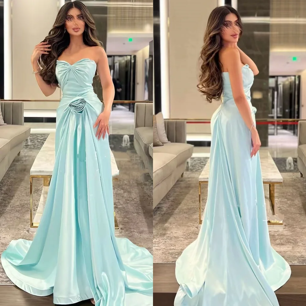 Personalizado de alta qualidade simples jérsei ruched plissado a linha sem alças vestidos midi sob medida vestidos ocasião estilo moderno moda