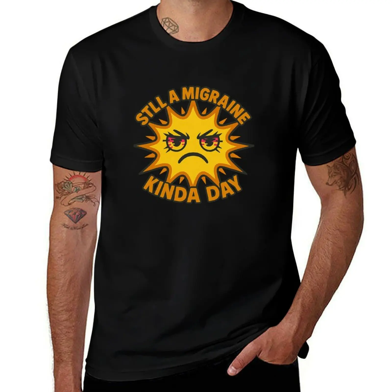 

Still a Migraine Kinda Day – Angry Sun Migraine Weather Design T-Shirt oversize t-shirts man tees mens big and tall t shirts