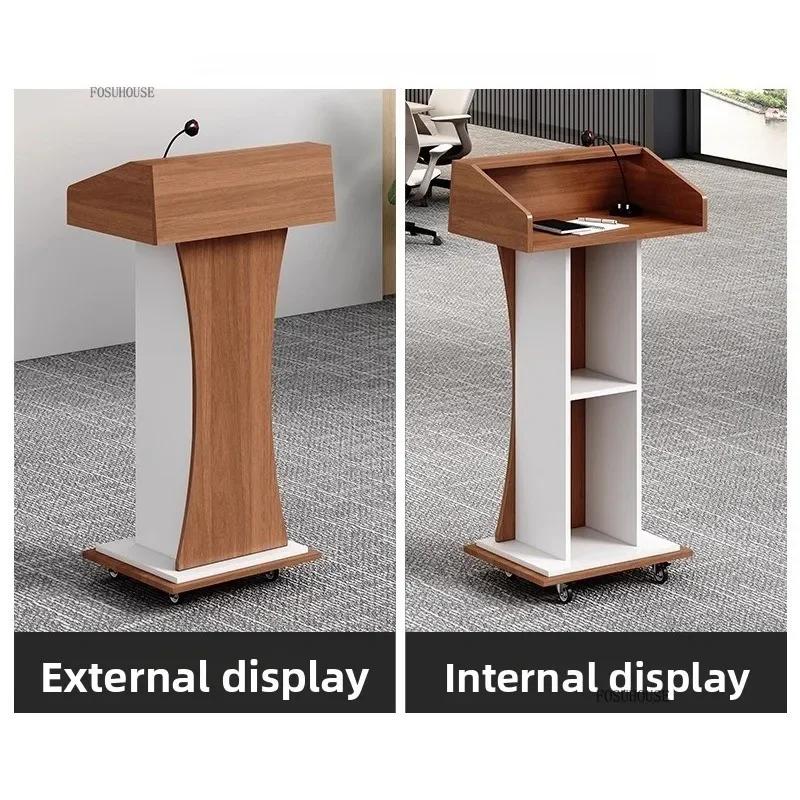 Wooden Podium Reception Desk for Shopping Guide Office Hotel Emcee's Speech Podium Teacher's Classroom Lectern Tables Pulpit h