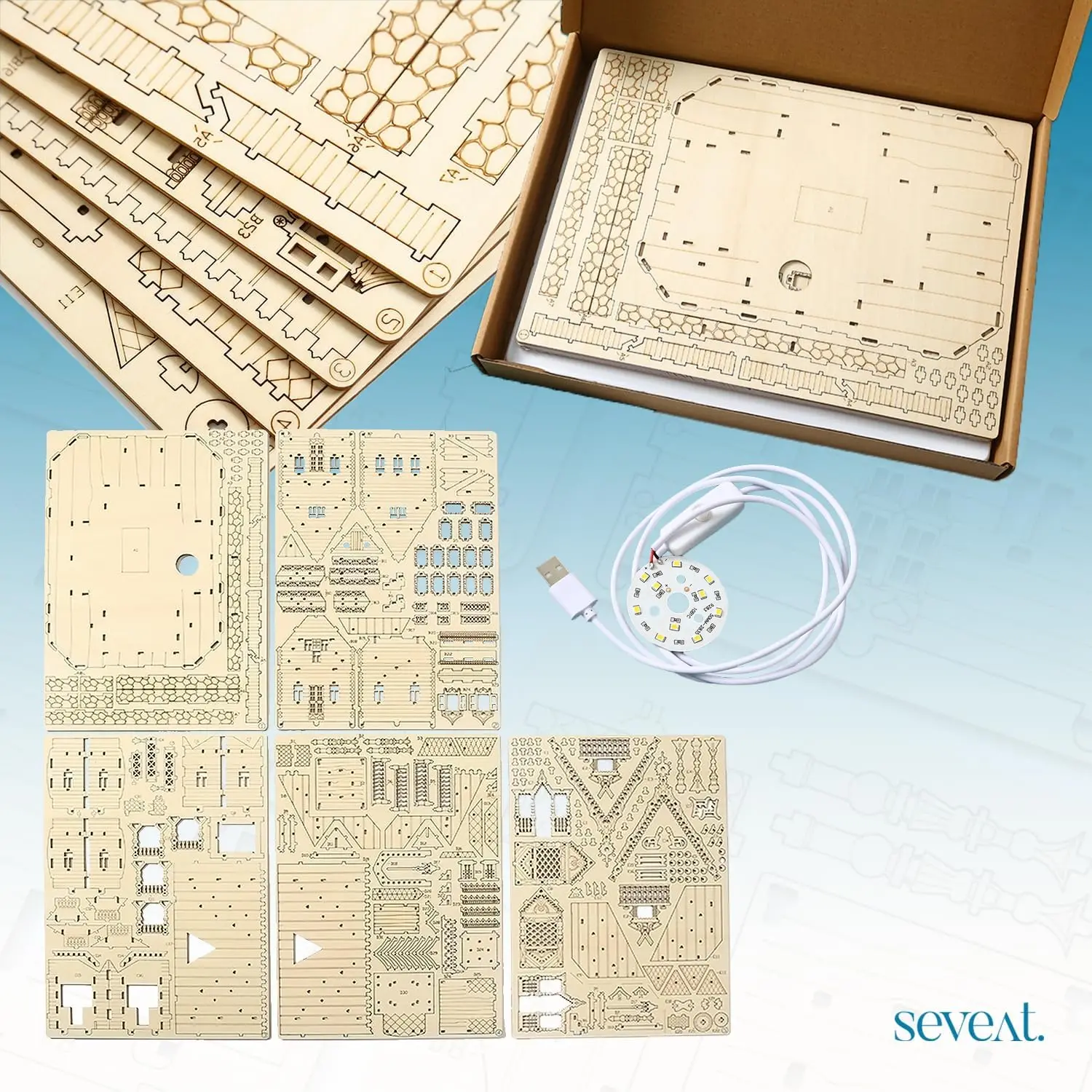 Puzzles 3D pour adultes et adolescents – Villa de bricolage en bois de 267 pièces, modèle en bois pour adultes pour construire, jeu de puzzle pour tout-O