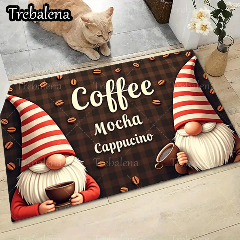1 шт. приветственный дверной коврик Рождественский гном кофейная тема коврик для домашнего декора