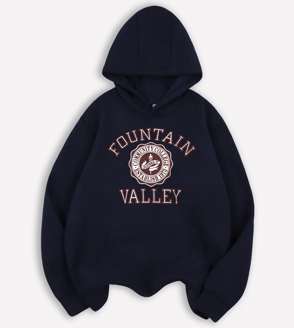 نافورة فالي كاليفورنيا سانت. مطبوعة الرجال هوديس الهيب هوب Harajuku هودي عادية فضفاضة طويلة الأكمام الصوف للجنسين بسيط السترة