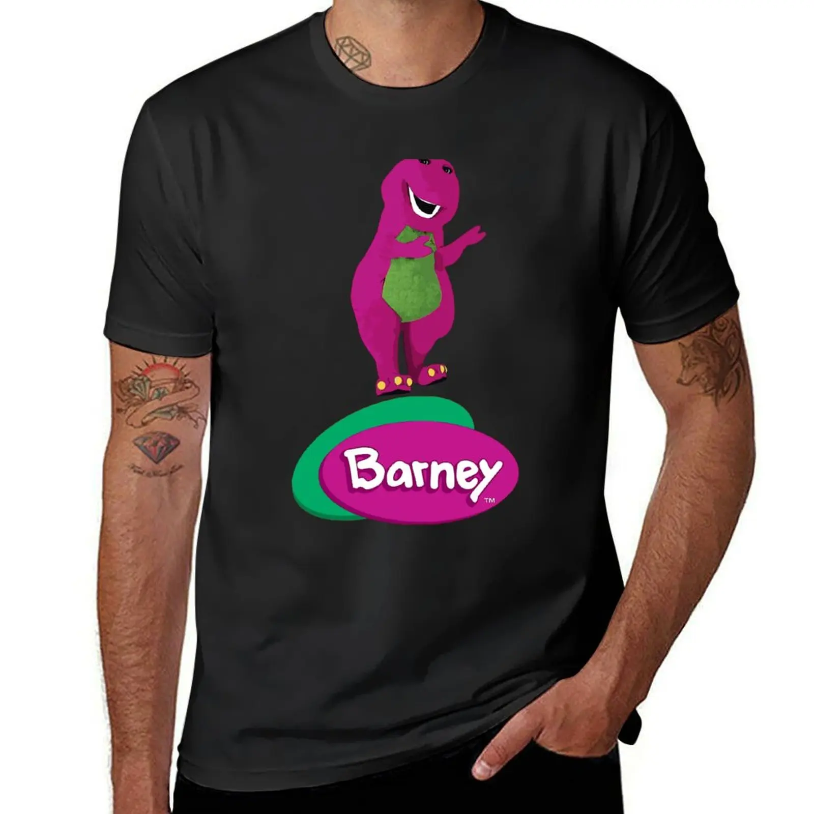 

Cute barney the dinosaur cartoon T-Shirt shirts graphic tees quick drying graphics slim fit t shirts for men