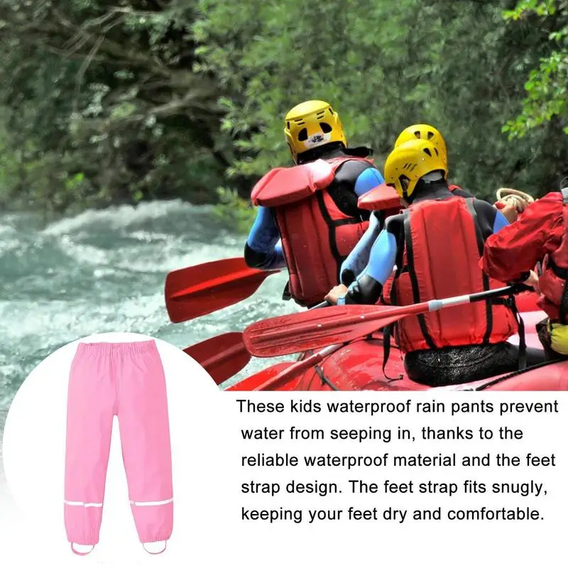 Rain Pants Waterproof Reflective Waistband Pants Outdoor Clothing For Water Park Camping Hiking And Traveling Accessories