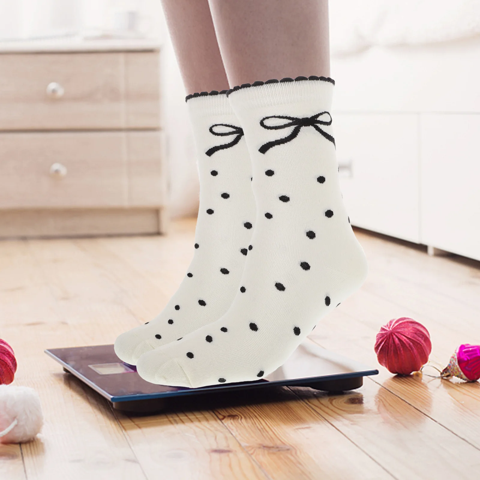 

1 Pair Butterfly Knot Socks Cute Soft Cotton Breathable Thin Ankle Socks For Women Ballet Style Dress Casual Wear