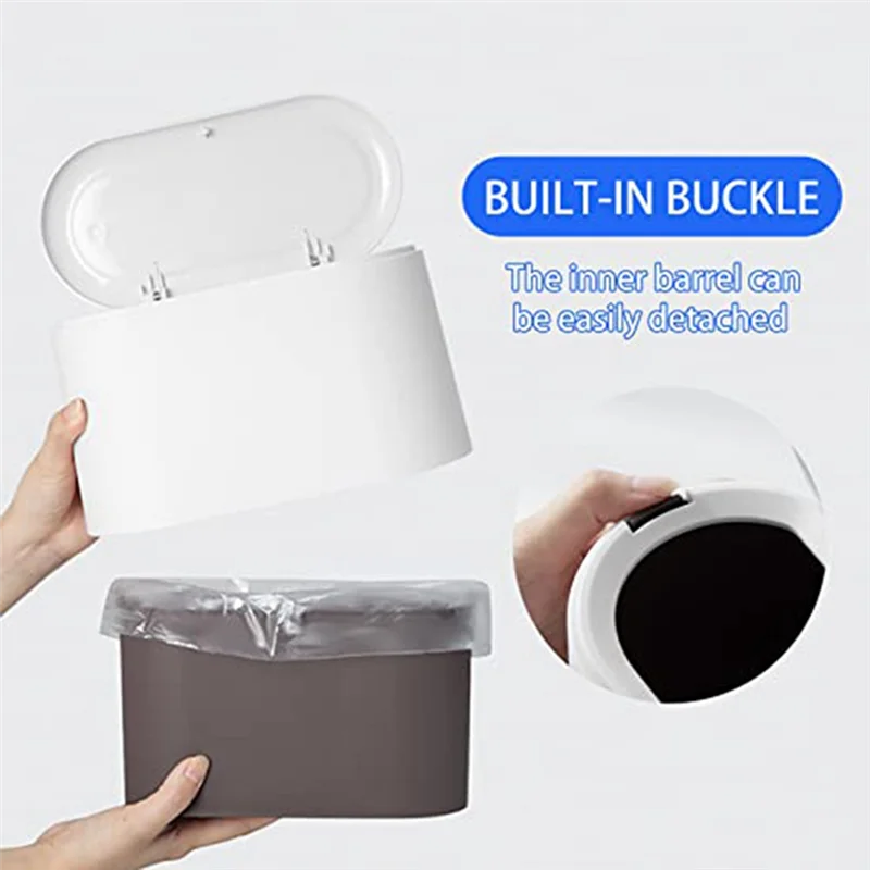 Tabletop Trash Can with Pop-Up Lid, Mini Trash Can