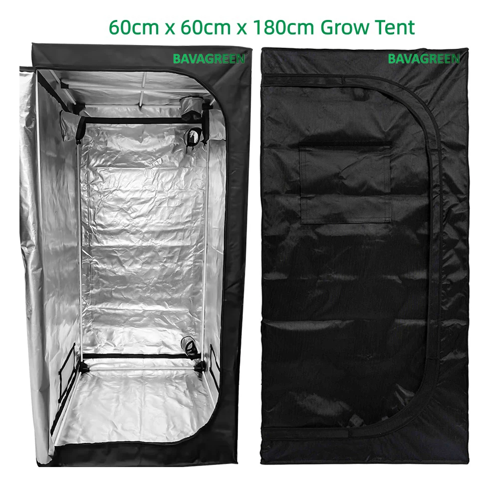 

BAVAGREEN Preminum 1680D Diamond Oxford Canvas Grow Tent 60x60x180cm Прочная молния для комнаты для выращивания комнатных растений в саду Набор для выращивания