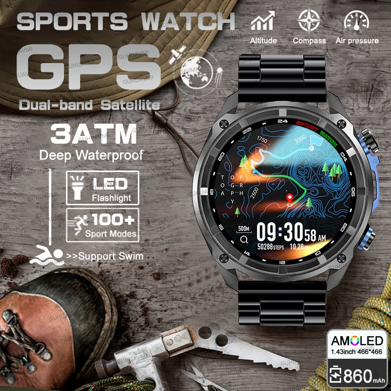 NEW GPS Offline Map Navigation 4G Memory Smart Watch Built-in App Market 10ATM Waterproof Watches 1000mAh Sports Fashion Watch