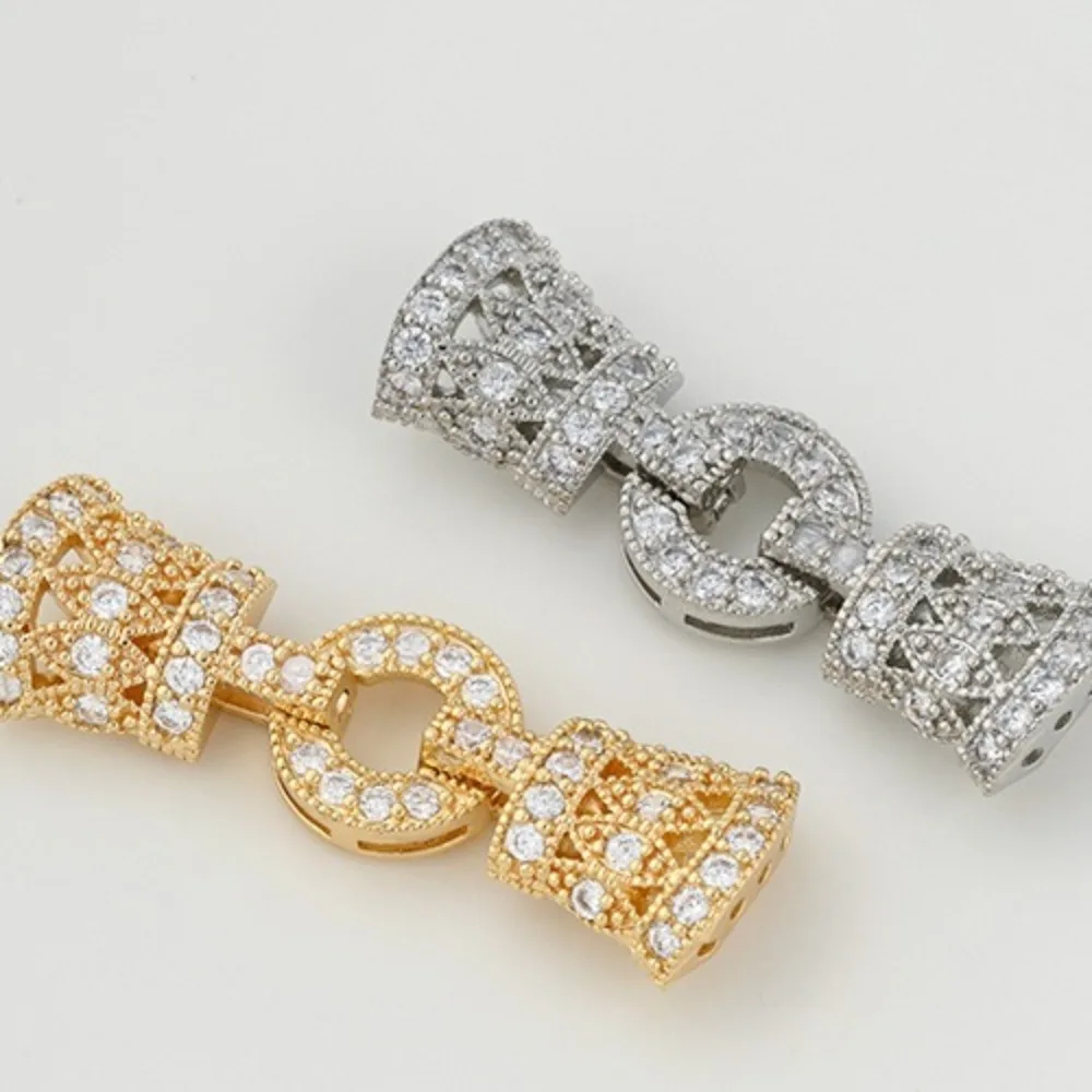 

Copper Clasps 14K Gold Color Bow Single Row Double Row Multi-Row Universal Fancy Pearl Buckle DIY Bracelet Necklace Jewelry