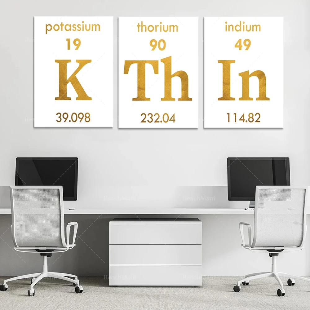 Periodic Table Think Sign Printing Set 3-Periodic Table-Periodic Table Printing-Science Lab Decoration-Chemical Art Poster