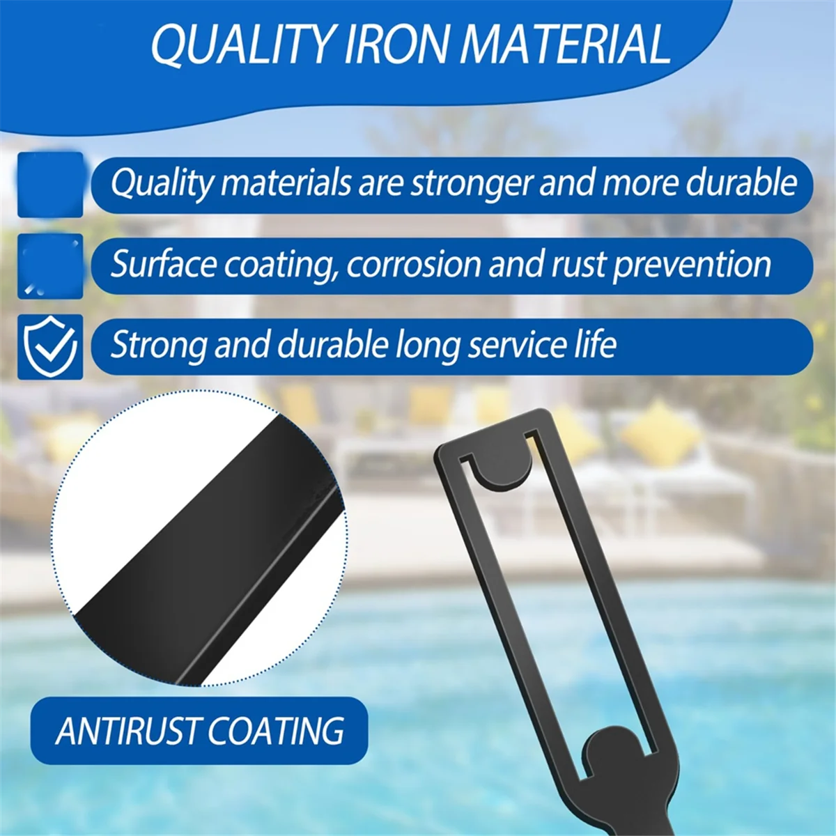Narzędzie do demontażu pokrywy pompy basenowej ABNJ, żelazne narzędzie do demontażu pokrywy pompy sitowej do osłony filtra sprzętu basenowego, klucz do demontażu pokrywy