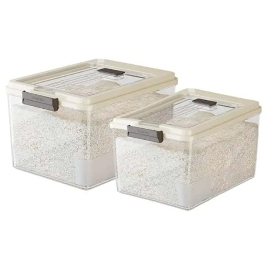 

YXQ Flour Storage Container 20 lbs + 30 lbs Airtight Rice Dispenser with Lids BPA Free Kitchen Organizers for Flour Rice Grain