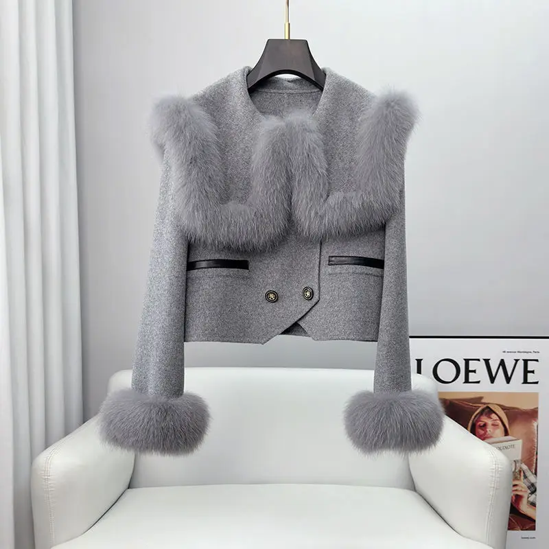 

2023 Fashion Natural Fox Fur Coat Women Fox Real Fur Genuine Fur Winter Thickening Soft Warm Fox Fur Jacket Ladies Female F20