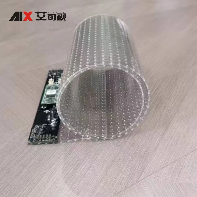 LED Wall for Glass Window Advertising LED Screen Flexible Transparent LED Soft Film Transparent LED Glass Film Crystal