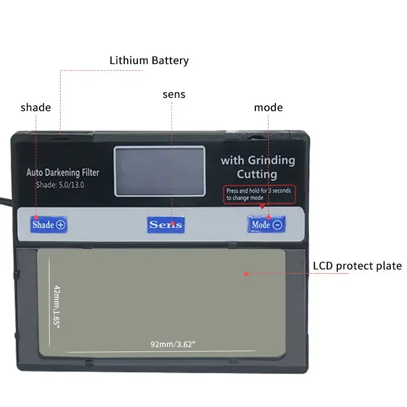 Lente de Máscara de Soldadura Solar con oscurecimiento automático, filtro de máscara de ojos, color verdadero