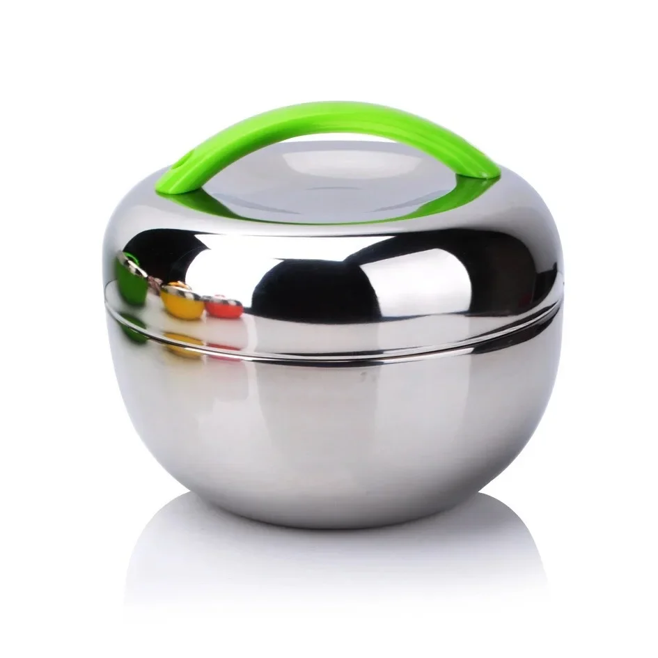 Stainless Steel Lunch Box for Kids Food Container Handle Heat Retaining Thermal Insulation Bowl Portable Picnic Bento