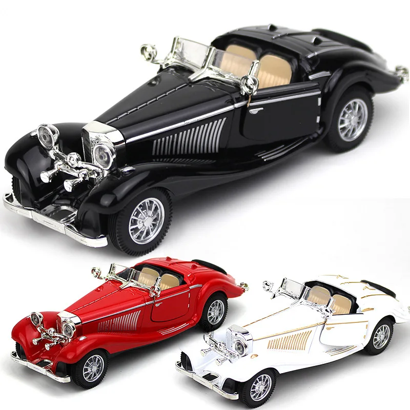 1:28 Model Vintage Car Alloy Diecast Vehicle 500K Pull Back Car Simulation Collection Gift Toys For Children Boy