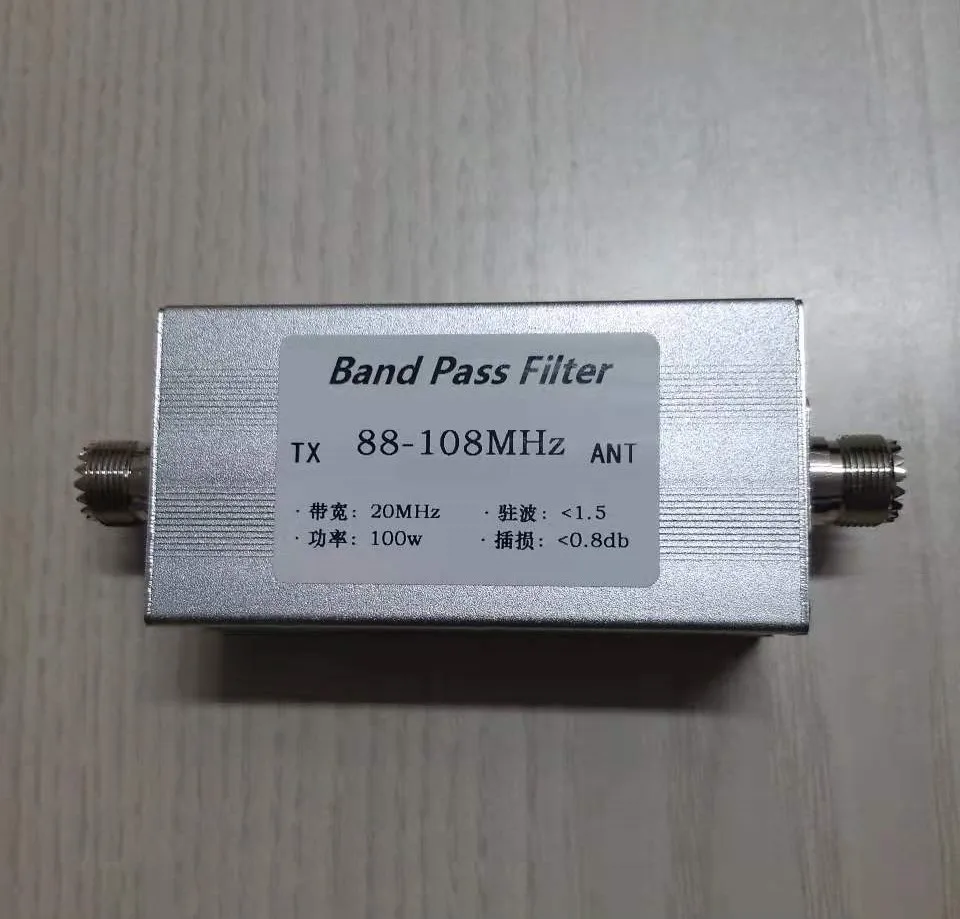 

BPF-88-108 Bandpass Filter M Female 88-108MHz Anti-jamming Improve Receiving Sensitivity Filter Bandpass