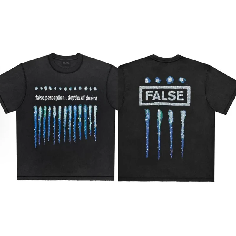 SAINT Vintage NIN Nine-inch Nail T Shirt Men Women Motorcycle Flame Inlaid Diamond Print Short Sleeve Tee Top