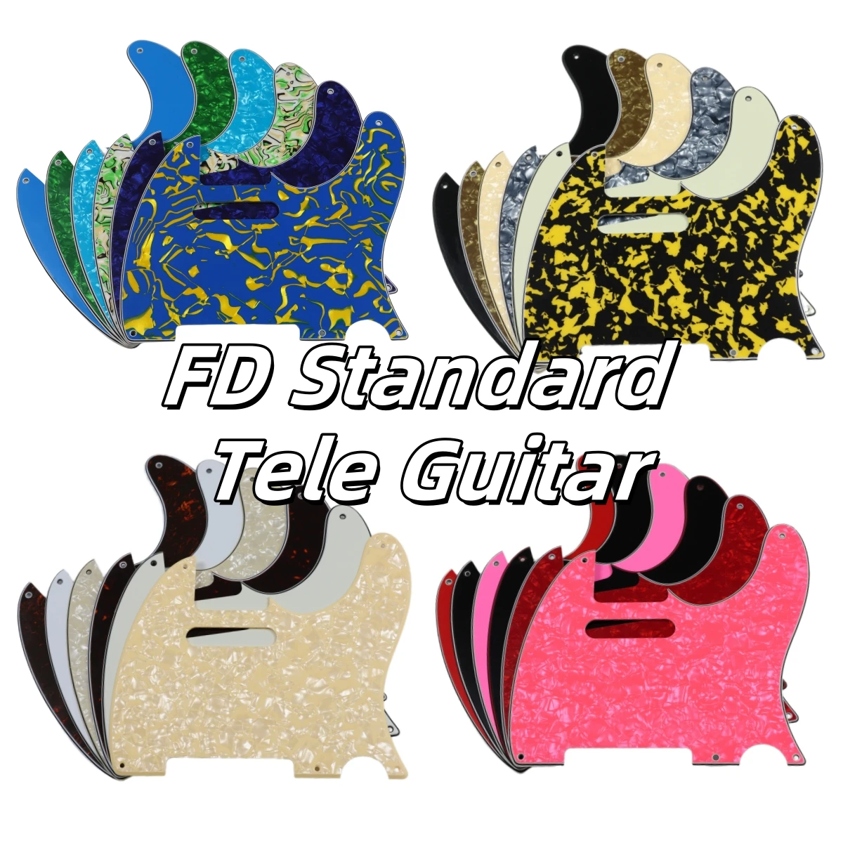 

Пользовательские детали Pleroo — для стандарт США, 5 отверстий для винтов, 52-летняя гитарная накладка Telecaster, скретч-пластина, многоцветный выбор 1