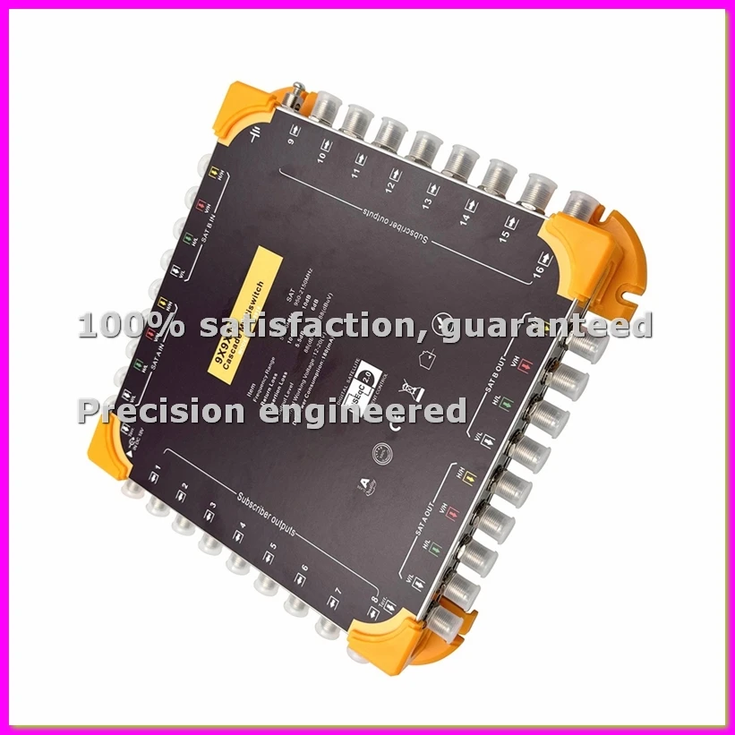 

Многоканальный спутниковый мультикоммутатор на 9 входов и 16 выходов, цифровой спутниковый ресивер, каскадный коммутатор DiSEqC 2.0 на 9 входов, 4.0 дБ, 950-2150 МГц-ABVP