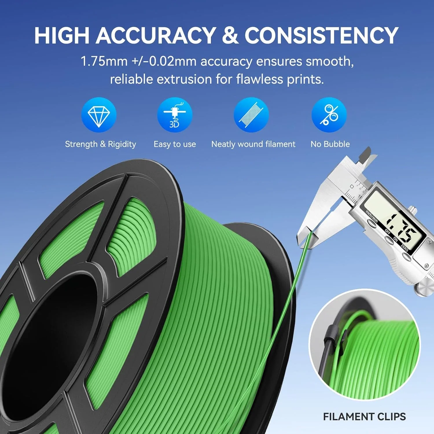 JAYO 20 rolek filamentu 3D PLA matowego do drukarek, 1.75mm, czysto zawiązany filament PLA z matowym wykończeniem, do drukowania w 99% zgodny z drukarkami 3D FDM — zdjęcie produktu 3