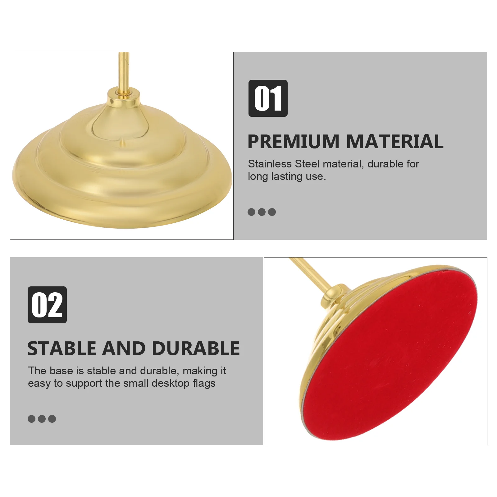 

Metal Flagpole Holder Desktop Bracket Stable Base Stainless Steel Flag Stand For Office Home Decor Table Flag Display Bracket