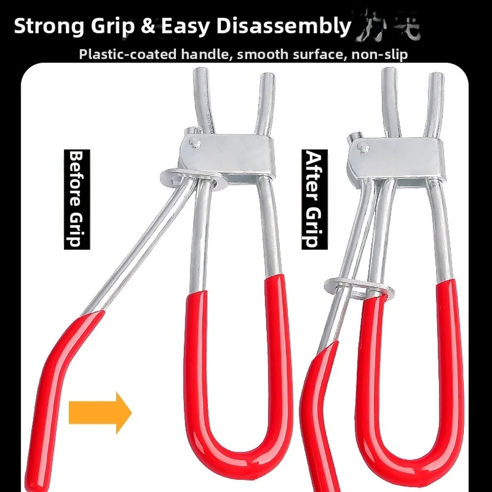 Alicates de abrazadera de tubo de aceite de aleación con mango antideslizante ergonómico para reparación confiable de frenos y mangueras de combustible en varios vehículos automotrices