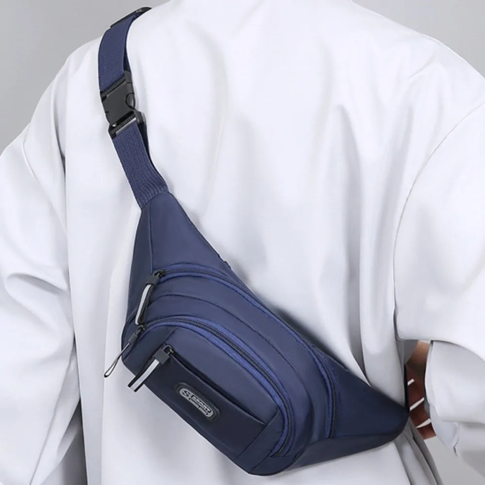Multi-layer Storage Mobile Waist Bag Large Capacity Wear-resistant Men Chest Bag Multi Functional Adjustable Strap