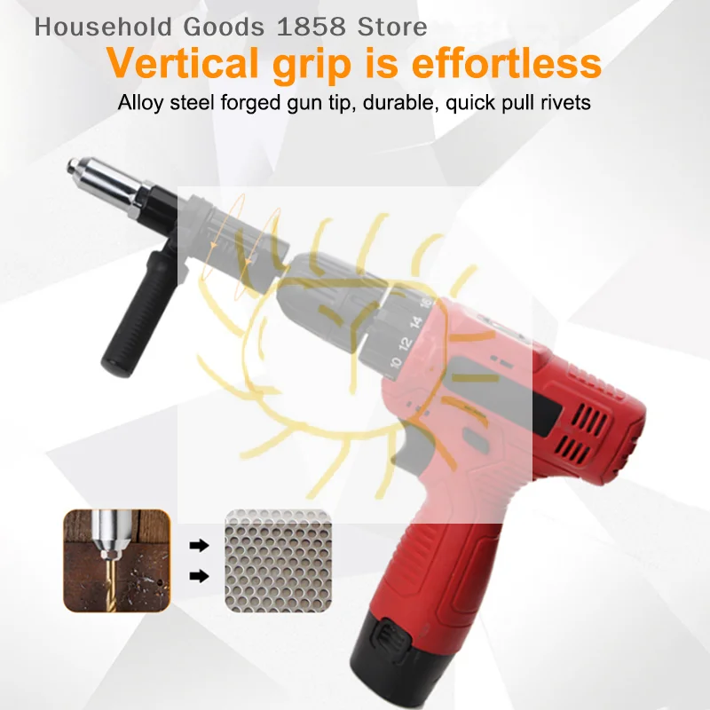 

Клепальный станок, электрический заклепочный пистолет, адаптер 2,4 мм-3,2 мм-4,0 мм-4,8 мм, клепальные инструменты, домашний клепальный станок для электрических дрелей