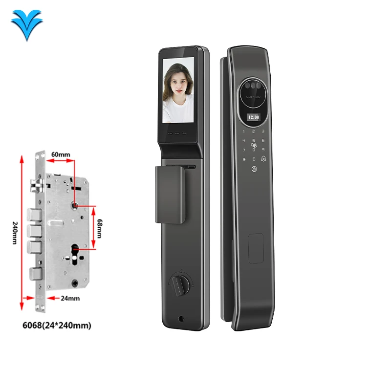 

3D Face Recognition Finger Vein Fingerprint Type C Zigbee Tuya App Automatic Camera Voice Call Door Lock for Anti-theft Door