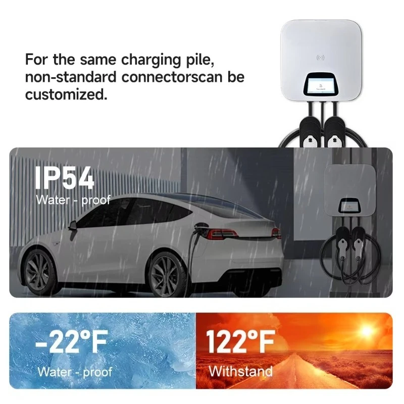 OEM ODM OCPP1.6 Type2/NACS/Type1 AC EV Wall-Mounted Charging Pile 7/22KW New IP54 Electric Car Charging